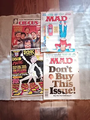 Vintage Magazine 4 Issue Lot  Circus   Mad Magazine   Sid Vicious   • $49.99