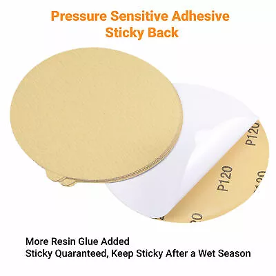 500 Grit 6 Inch PSA  Adhesive Sanding Disc Sticky Back Sandpaper DA Sander Paper • $18.49