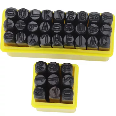 36X 6mm Number Letter Stamp Punch Set For Imprinting Metal Leather Wood Plastic • £14.98