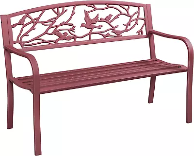 Outdoor Garden Bench Patio Furniture Chair Outdoor Bench With Vintage Bird Patte • $163.66