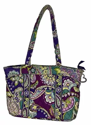 Vera Bradley Mandy Very Berry Paisley Vintage Retired Purple Green Shoulder Bag • $19.99