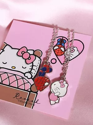 Spider-Man Hello Kitty Couple Necklaces 2pcs Cute Necklaces • $16.92