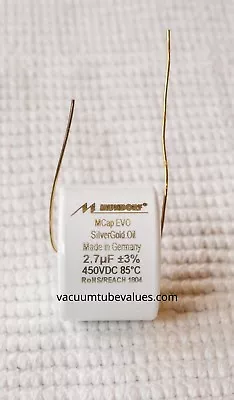 Mundorf MCap EVO Silver-Gold Oil Capacitor 2.7uf 2.7 Uf 450VDC • $43.95