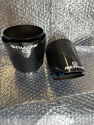 4 Inch Black Gloss Carbon With Blue Exhaust Tip Remus 1 Piece • £64.99