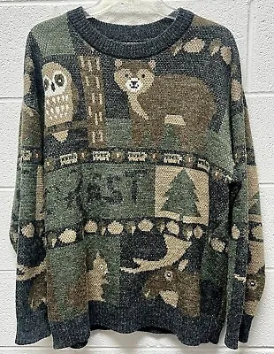 Adam Freak Pullover Sweater Men's Size L High Street Fashion Bear Owl Moose • $29.52