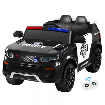 Rigo Kids Ride On Car Electric Patrol Police Toy Cars Remote Control 12V Black • $175.95