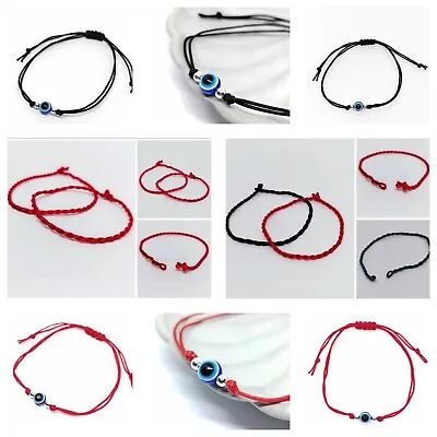 2 X Handmade Kabbalah Red String Adjustable Bracelet Against EVIL EYE Protection • £2.49
