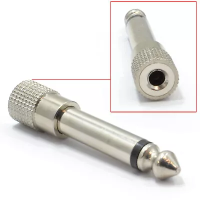 Metal 3.5mm Stereo Socket To 6.35mm 1/4 Inch Mono Jack Plug Adapter [003440] • £2.65