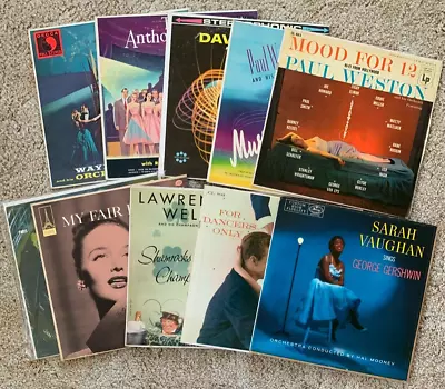 Lot 10 Vintage Vinyl Jazz Lounge Records Sarah Vaughan Paul Weston Lawrence Welk • $7.95