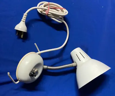 Vintage Lamp Metal Clip On Retro Desk Bedside Kartell Lamp Eames White Working • $32.38