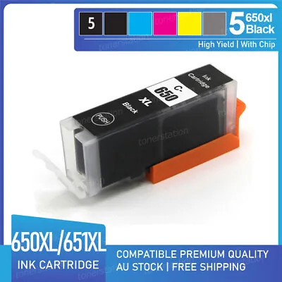 5x Black Only Ink PGI-650 XL For Canon Pixma IX6860 MG5460 MG5560 MG5660 MG6360 • $14.80