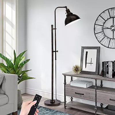 PARTPHONER Industrial Floor Lamp Adjustable Rustic Farmhouse Reading Black  • $92.76