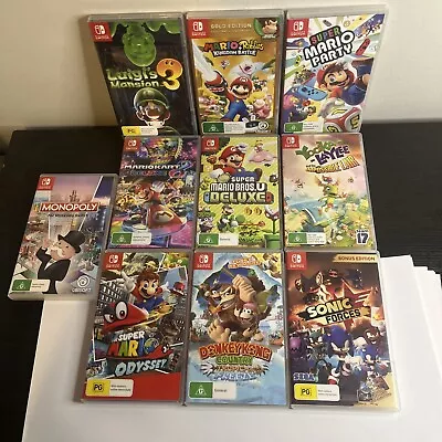 10x Nintendo Switch Mario Luigi Donkey Kong Game Cases  ALL  EMPTY  NO Games • $40