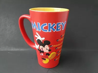  Mickey Mouse Disney Store~Latte Tall COFFEE Mug Cup~Red Checklist • $9.99