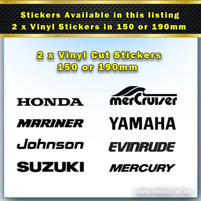 £5.25 • Buy Outboard & Inboard Engine Stickers Decal Boat, Yacht, Speedboat, Cruiser Etc X 2