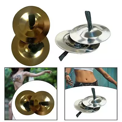 2Pcs Finger Cymbals Music Instrument Finger Dancing Mini Marching Cymbals • $7.09