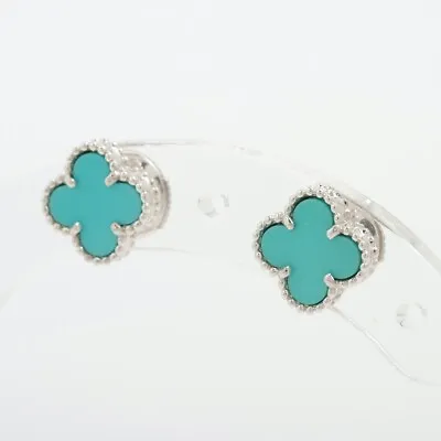 Van Cleef & Arpels Sweet Alhambra Turquoise Earing 750 (WG) 2.6g • $2996.89