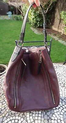 Autograph M&S Burgundy Leather Bag Handbag • £39.99