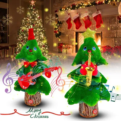 Electric Dancing Christmas Tree Plush Toy 8 Songs Singing Xmas Decorations Kids • £16.99