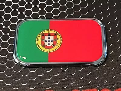 Portugal Flag Domed CHROME Emblem Flag Car Emblem 3D Sticker 3 X 1.8  Ronaldo • $11.49