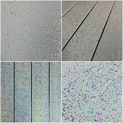 Grey Or White Sparkle Bathroom Cladding Ceiling Panels Shower Wall PVC Wet Room • £0.99