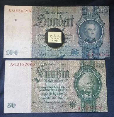 German 3rd Reich WW2 Circulated  100 And 50  Reichsmarks  • $75