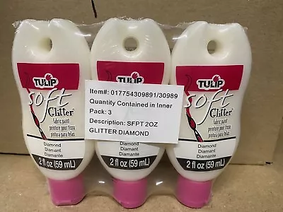 Tulip Dimensional Fabric Paint 59ml  GLITTER DIAMOND X 3 Bottles • £13.99