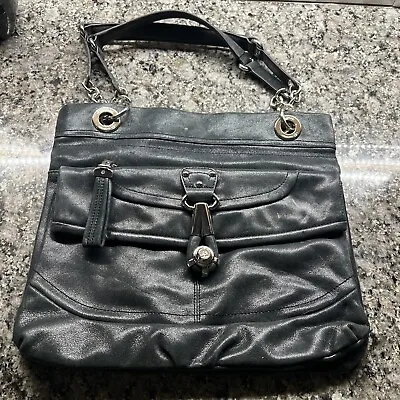 B. Makowsky Handbag Soft Leather Black Cheetah Lining • $26.50