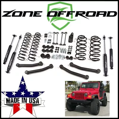 Zone Offroad 4  Coil Spring Lift Kit W/ Nitro Shocks Fits 97-2002 Jeep Wrangler • $579.70