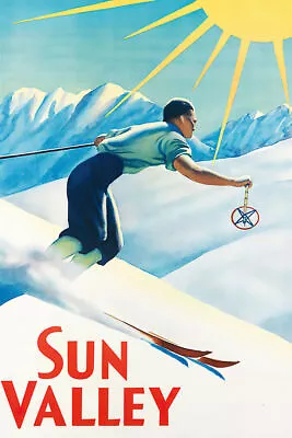 360942 Sun Valley Ski Idaho Winter Sport Vintage Art Decor Print Poster • $29.95