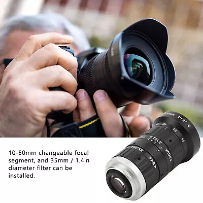 10‑50mm F2.8 C Mount Lens Manual Focus Machine Industrial Lens For Di GDS • £68.03