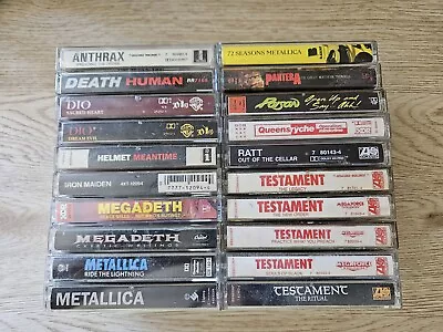 Metal Cassette Lot - Metallica Megadeth Testament Death Dio Pantera Iron Maiden • $102.50