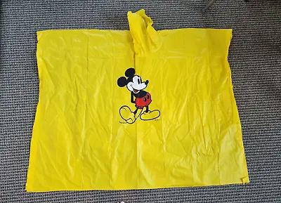 Vintage Mickey Mouse/Disney World Adult Rain Poncho-One Size/Unisex-Yellow • $7.99