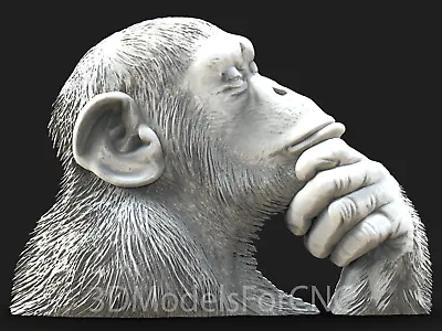 3D Model STL File For CNC Router Laser & 3D Printer Monkey Thinking  • $2.99