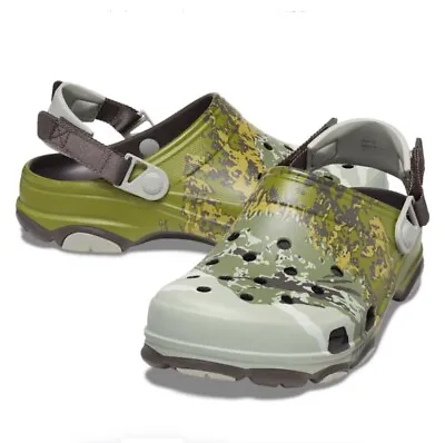 NEW Crocs All-Terrain Summit Graphic Clogs Green/Espresso/Camo Size Mens 13 • $44.95