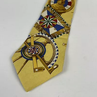 Vintage Tommy Hilfiger Silk Tie Nautical Sailing Ship Compass 90s Necktie Men • $29.99