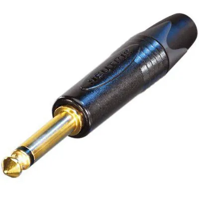 Neutrik Black Gold Contacts NP2X -B 1/4  6.35mm TS Mono Jack Plug Connector   • £5.04