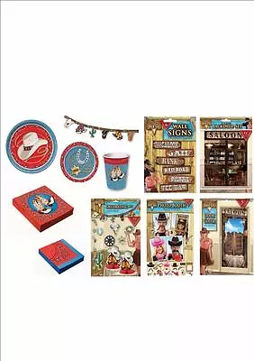 Way Out West Cowboy Rodeo Barn Dance Western Themed Party Decorations Tableware • £4.99