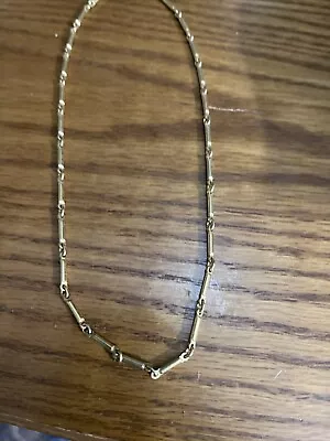 VTG Gold Tone Fashion Metal Bar Link Necklace 15.5” Unbranded • $8.70