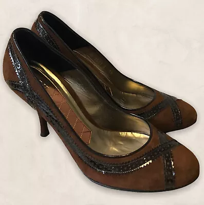 Magrit Brown Stiletto Heel Suede Court Shoe UK 5 US 7.5 EU 38 RRP £170 • £55