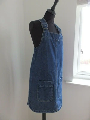 £12 • Buy ASOS Blue Cotton Denim Pinafore Apron Short Dress With Pockets SIZE 10