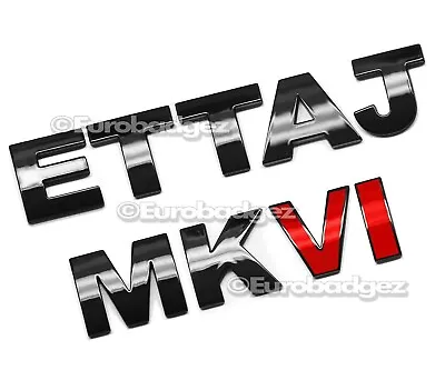 $18.99 • Buy 1- NEW 3D Adhesive MKVI Black Rear Emblem Badge 30mm Fits VW MK6 GLOSS BLACK RED