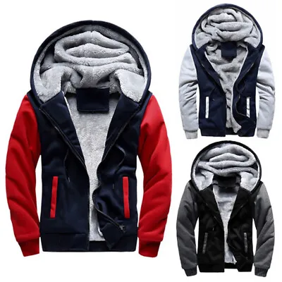 Sweatshirt Jacket  Outwear Coat Hoodie Men Winter Warm Fleece Fur Zip • $7.95