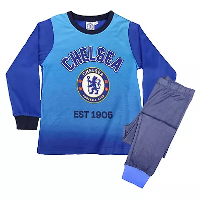 Chelsea Football Club Long Pyjamas Boys Pj Ages 3 4 5 6 7 8 9 10 11 12 • £10.95