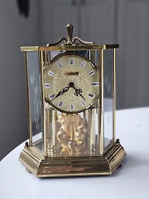 VTG Kundo Brass Anniversary Carriage Clock Keeps Time And Pendulum Works • $49