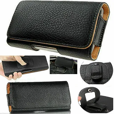 HOLSTER Leather Pouch With Belt Clip & Loop For IPhone 6/7/8PLUS/12/13/14 PROMAX • £4.89