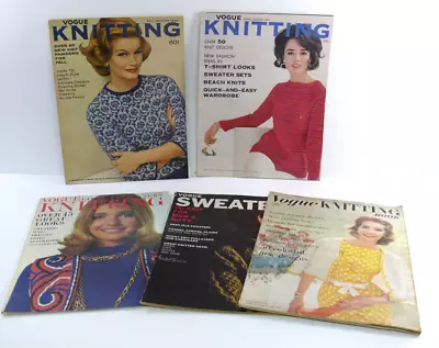 Vintage Vogue Knitting Magazines 1960 62 69 Aran Isle Knits Men & Boys Beach • $29.90