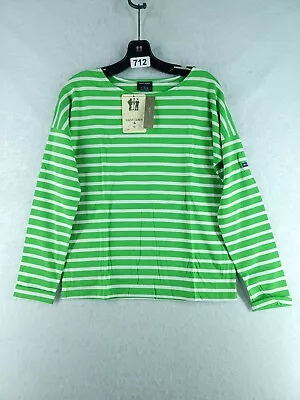 Saint James For J.Crew Slouchy Long Sleeve GREEN/WHITE Stripe Shirt Nwt Size XS • $47.95