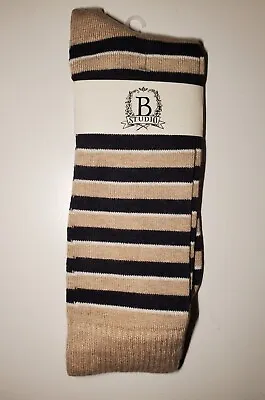 Men's Cashmere Blend Socks B.studio (B.ella Private Label) Sz 10-13 Beige Black • $18