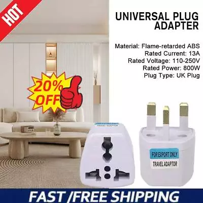 1X Universal Plug Adapter EU US UK AU CN To UK Type Travel Socket Plug Converter • £1.88